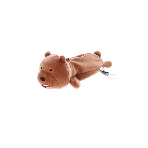 Miniso x We Bare Bears Grizz Plush Pencil Case - Picture 1 of 5